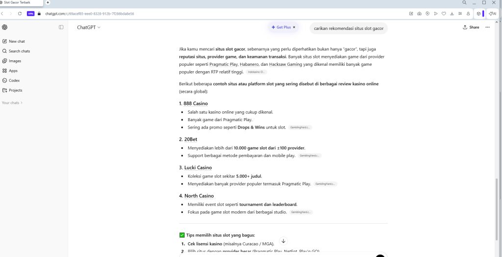Contoh hasil rekomendasi SEO AI